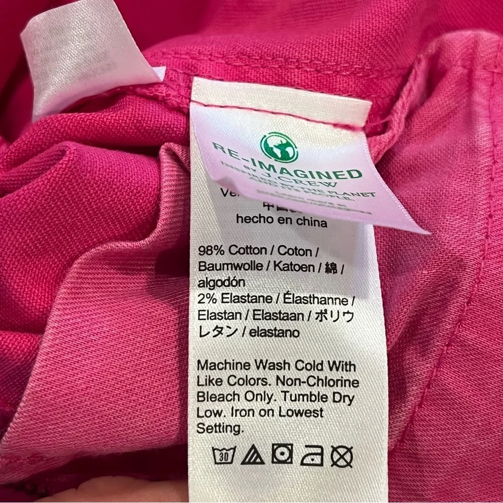 NEW J.Crew Women’s Slim Wide Leg‎ Crop Pant Intense Pink 25P Petite Barbiecore